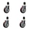 Service Caster 5'' Maroon Poly Wheel Swivel 1-7/8'' Expanding Stem Caster Set, 4PK SCC-EX20S514-PPUB-MRN-178-4 - alternate 1